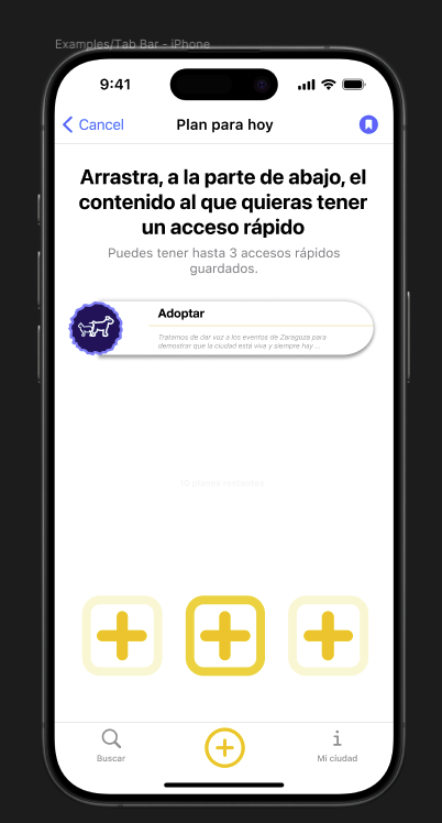 Selección de atajos de contenido